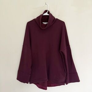 ATHLETA Purple Mock Neck Fleece Pullover Karma Sweatshirt women size Medium